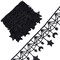 3 Yards Black Embroidered Lace Trim Ribbon MoonStar Venice Floral Sewing Crochet Lace Fabric Embroidery Wedding Applique Patch Sticker for DIY Crafts Sewing Gift Wrapping 4.3 Inch Width